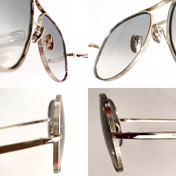 Chloe aviator metal frame sunglasses main image 7